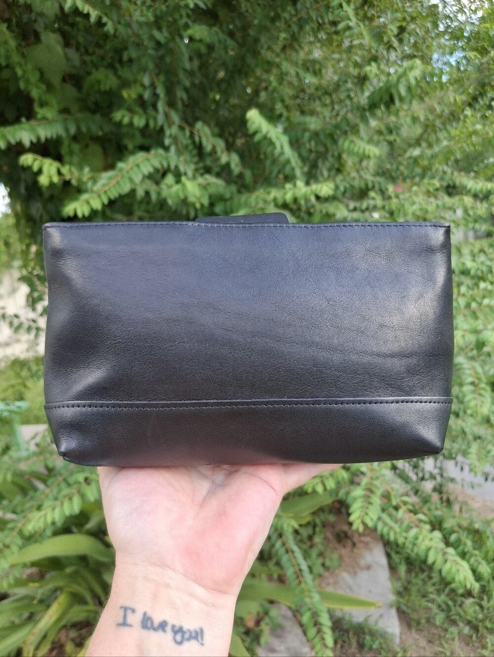 Vintage 90's Coach Black Glove-Tanned Leather Large Cosmetic Case Pouch #7172